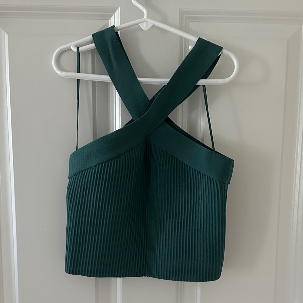 Sincerely Jules Dark Green Cross-Back Tank Top